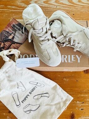 Poppy Barley Neutral Beige Suede Sneakers